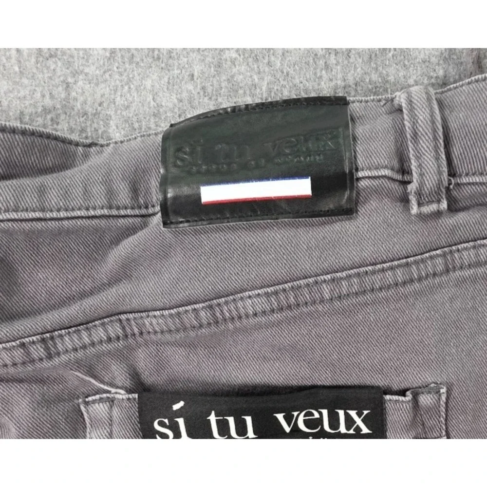 Si Tu Veux Jeans Mens Billy Jean Super Stacked Distressed Cargo Gray 38 Skinny